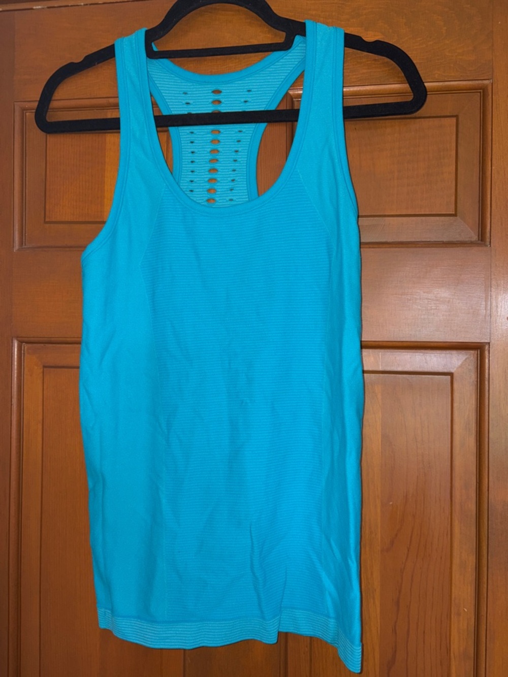 Turquoise Stretchy Tank Top with Cut Out Back Design- Size S